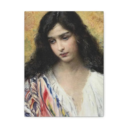 Konstantin Makovsky (1839-1915) Russian Beauty - Canvas Wall Art 12″ x 16″ 1.25" - The Sticker Space