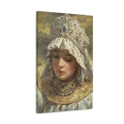 Konstantin Makovsky (1839-1915) Russian beauty Wearing a Kokoshnik 1880 - Canvas Wall Art - The Sticker Space