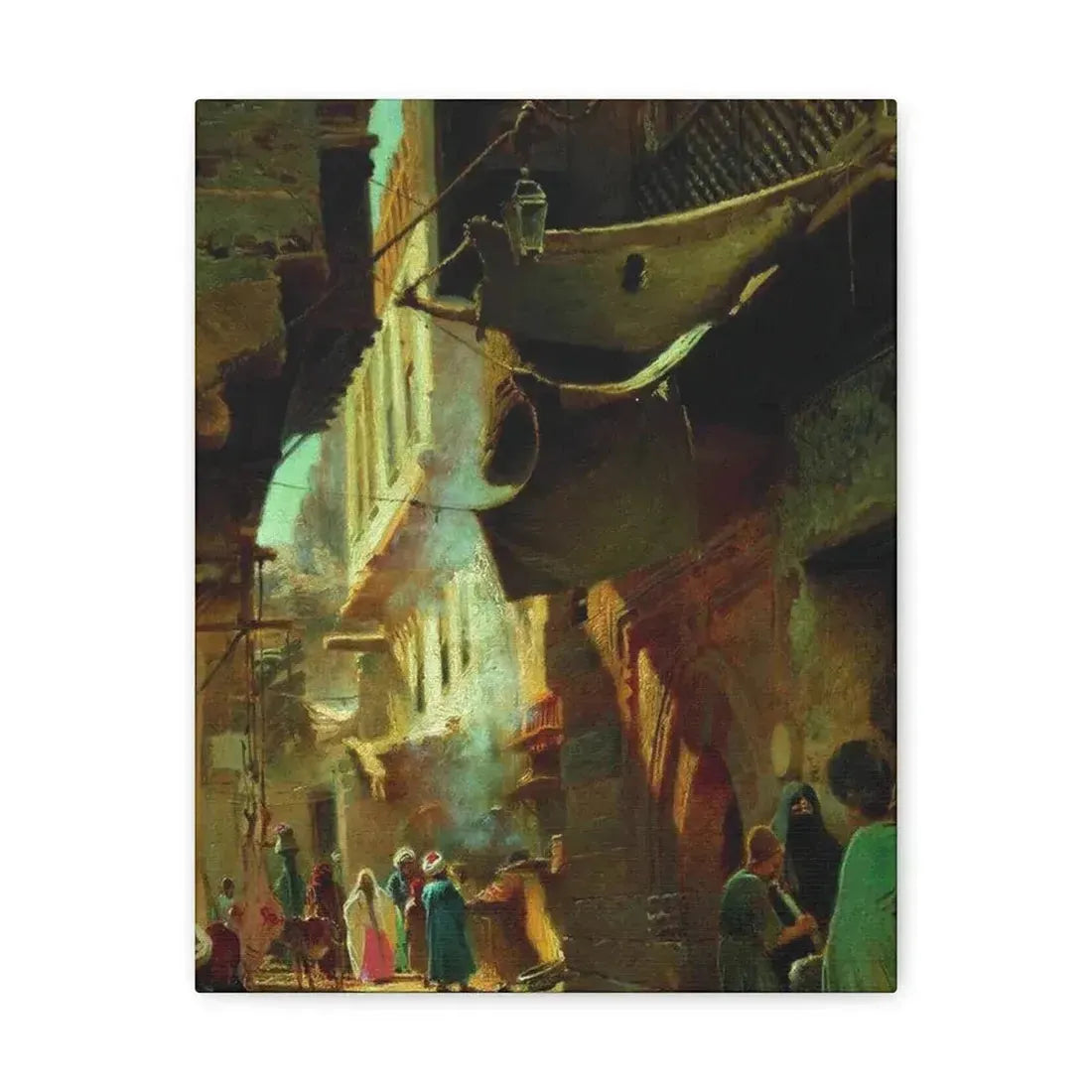 Konstantin Makovsky (1839-1915) Street in Cairo - 1873 - Canvas Wall Art 11″ x 14″ 1.25" - The Sticker Space