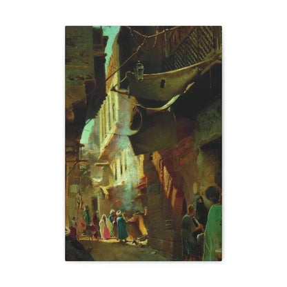 Konstantin Makovsky (1839-1915) Street in Cairo - 1873 - Canvas Wall Art 12" x 18" 1.25" - The Sticker Space