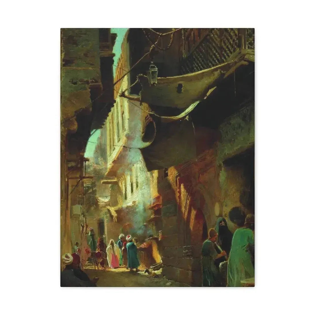 Konstantin Makovsky (1839-1915) Street in Cairo - 1873 - Canvas Wall Art 18″ x 24″ 1.25" - The Sticker Space