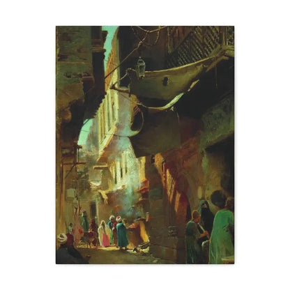 Konstantin Makovsky (1839-1915) Street in Cairo - 1873 - Canvas Wall Art 18″ x 24″ 1.25" - The Sticker Space