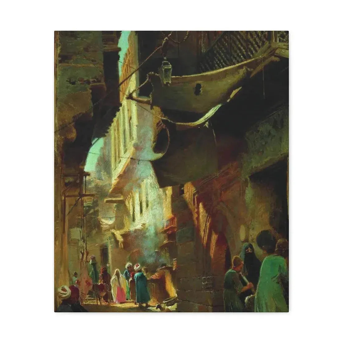 Konstantin Makovsky (1839-1915) Street in Cairo - 1873 - Canvas Wall Art 20″ x 24″ 1.25" - The Sticker Space