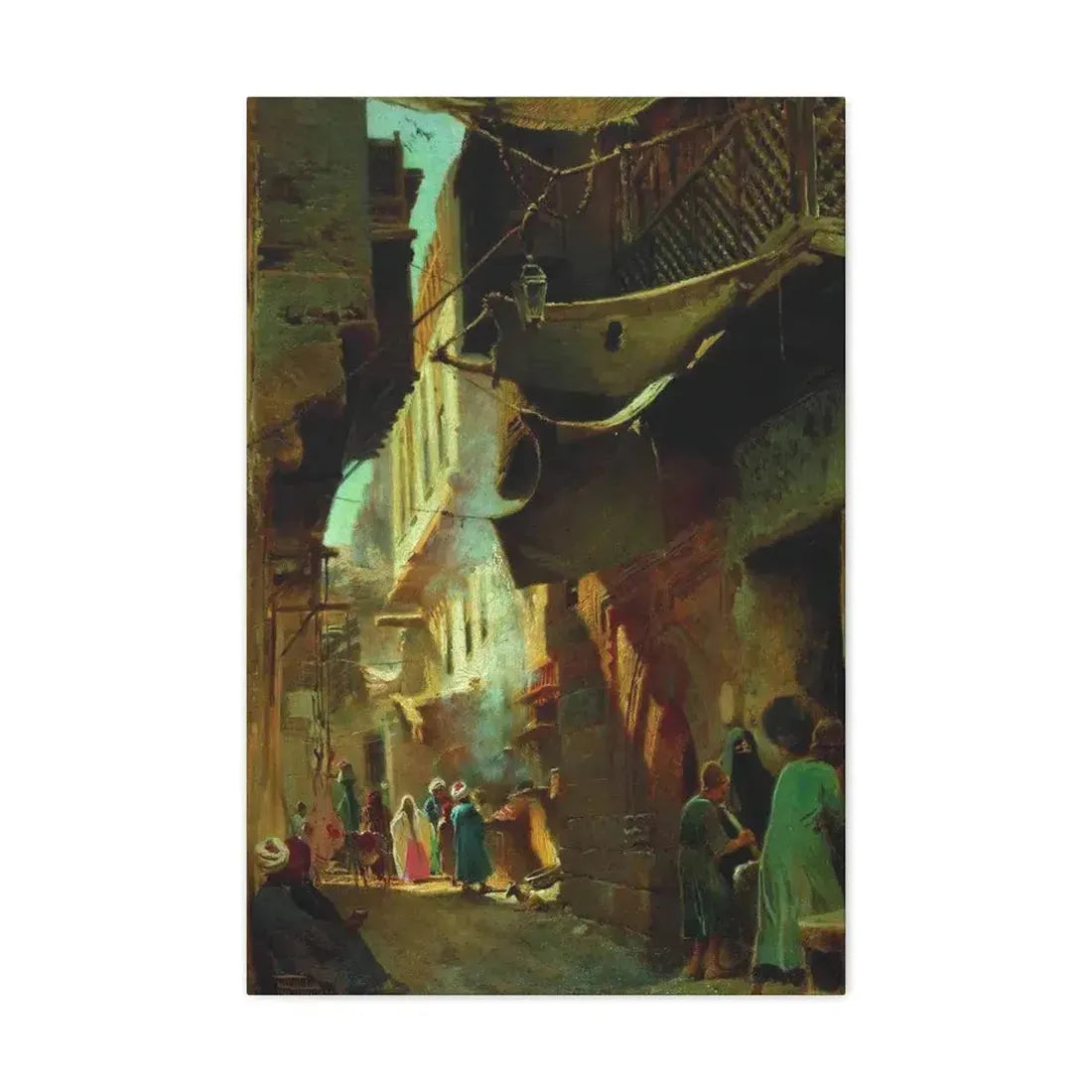Konstantin Makovsky (1839-1915) Street in Cairo - 1873 - Canvas Wall Art 20″ x 30″ 1.25" - The Sticker Space