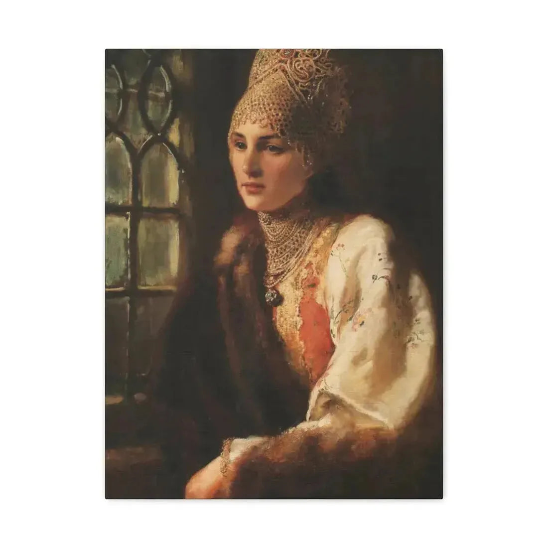 Konstantin Makovsky (1839-1915) The Boyarina - Canvas Wall Art 18″ x 24″ 1.25" - The Sticker Space