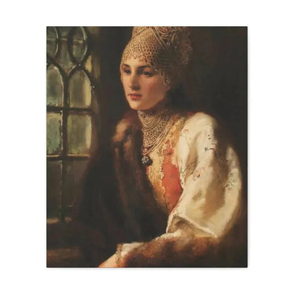 Konstantin Makovsky (1839-1915) The Boyarina - Canvas Wall Art 20″ x 24″ 1.25" - The Sticker Space