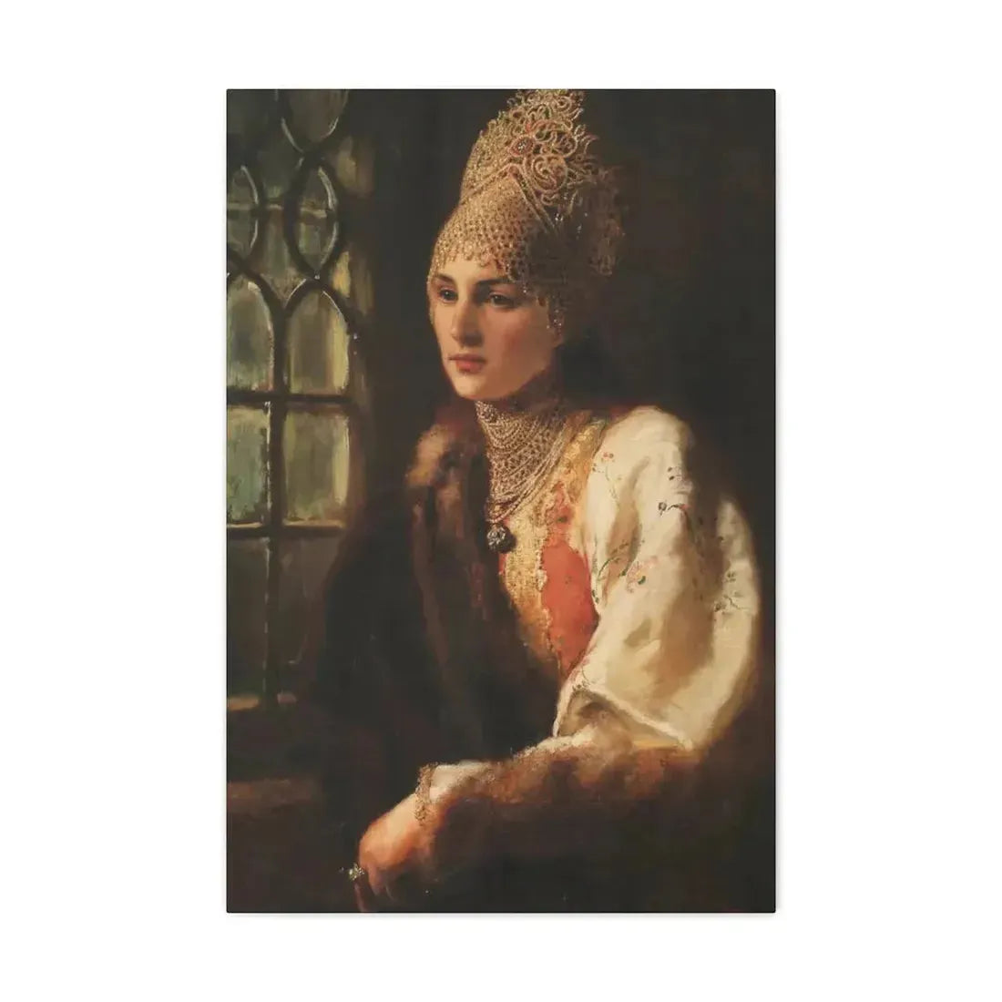 Konstantin Makovsky (1839-1915) The Boyarina - Canvas Wall Art 20″ x 30″ 1.25" - The Sticker Space