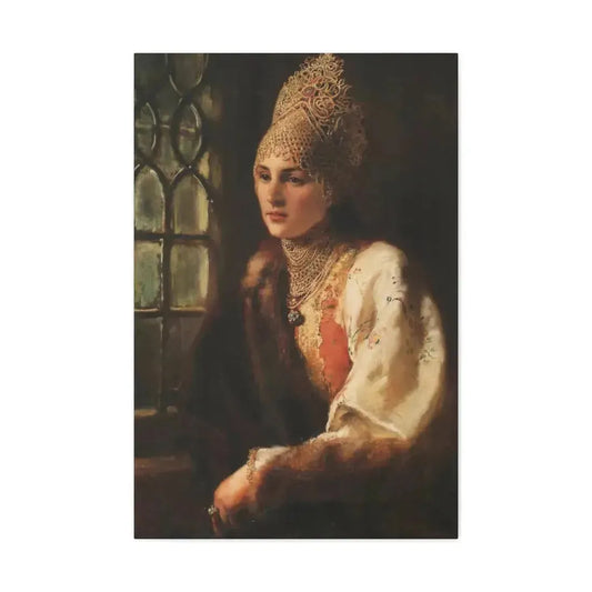 Konstantin Makovsky (1839-1915) The Boyarina - Canvas Wall Art 24″ x 36″ 1.25" - The Sticker Space