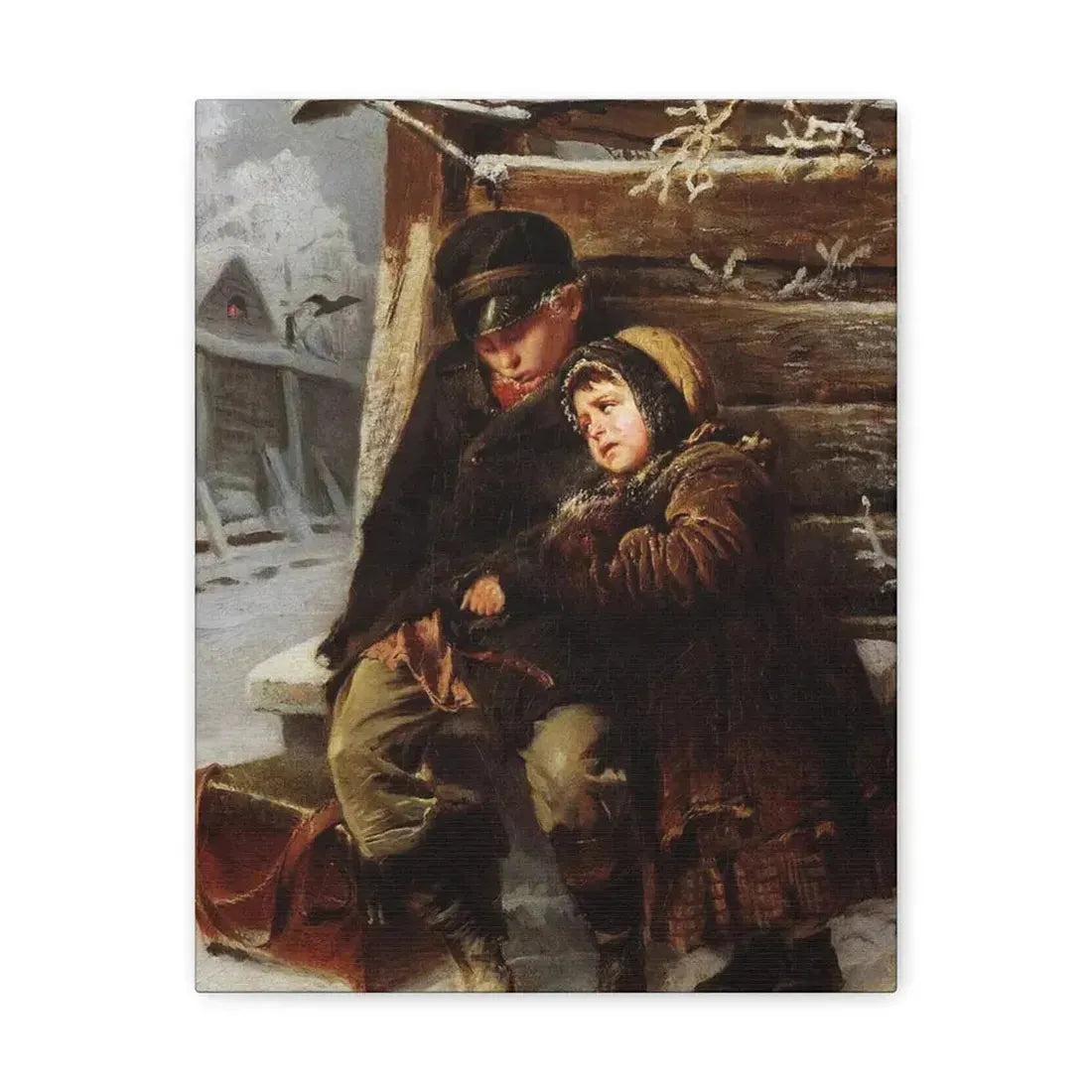 Konstantin Makovsky (1839-1915) The Little Organ-Grinder - Canvas Wall Art 11″ x 14″ 1.25" - The Sticker Space