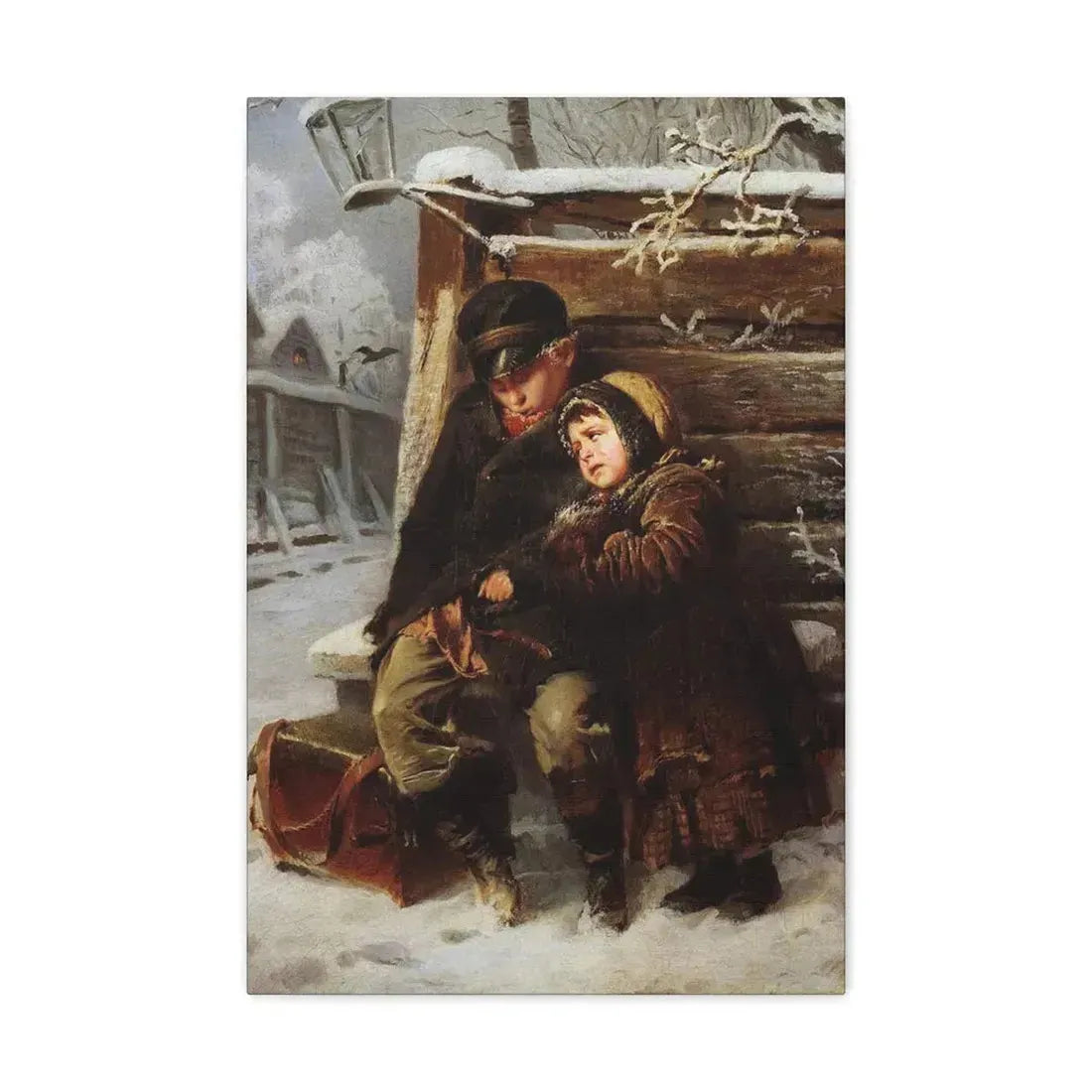 Konstantin Makovsky (1839-1915) The Little Organ-Grinder - Canvas Wall Art 16″ x 24″ 1.25" - The Sticker Space
