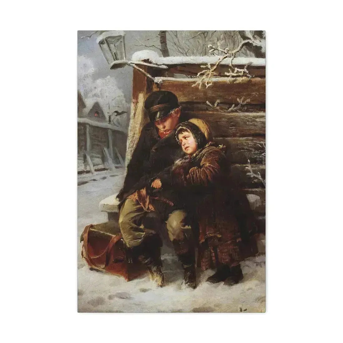 Konstantin Makovsky (1839-1915) The Little Organ-Grinder - Canvas Wall Art 20″ x 30″ 1.25" - The Sticker Space
