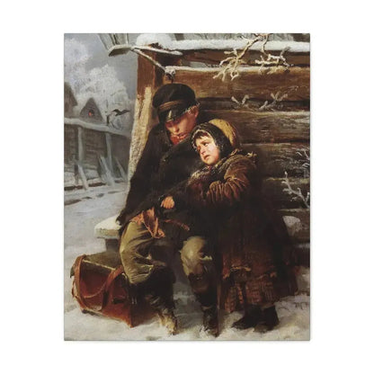 Konstantin Makovsky (1839-1915) The Little Organ-Grinder - Canvas Wall Art 24″ x 30″ 1.25" - The Sticker Space