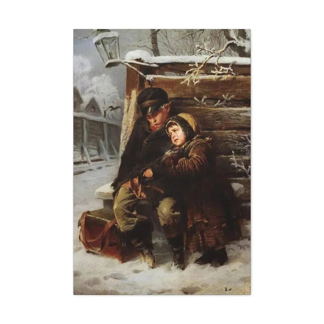 Konstantin Makovsky (1839-1915) The Little Organ-Grinder - Canvas Wall Art 24″ x 36″ 1.25" - The Sticker Space