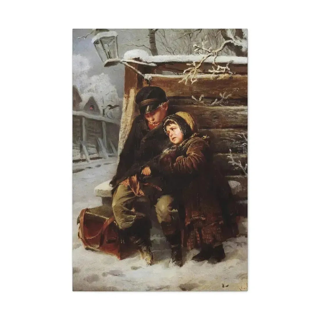 Konstantin Makovsky (1839-1915) The Little Organ-Grinder - Canvas Wall Art - The Sticker Space