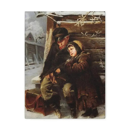 Konstantin Makovsky (1839-1915) The Little Organ-Grinder - Canvas Wall Art - The Sticker Space