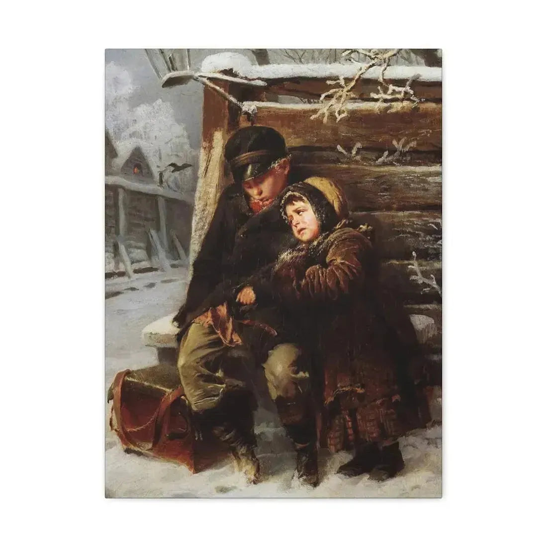 Konstantin Makovsky (1839-1915) The Little Organ-Grinder - Canvas Wall Art - The Sticker Space