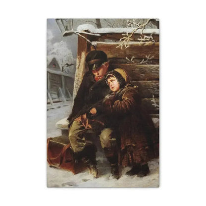 Konstantin Makovsky (1839-1915) The Little Organ-Grinder - Canvas Wall Art - The Sticker Space