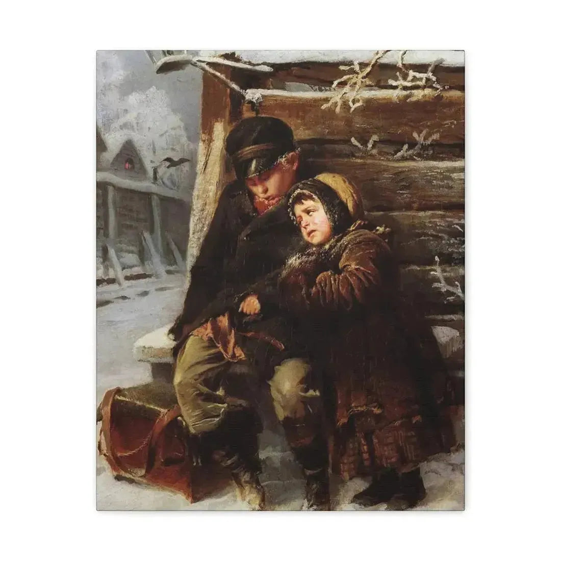 Konstantin Makovsky (1839-1915) The Little Organ-Grinder - Canvas Wall Art - The Sticker Space