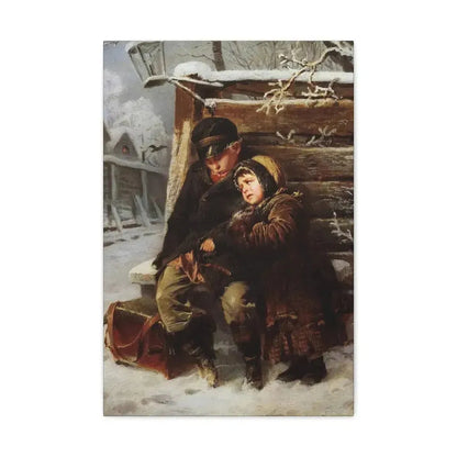 Konstantin Makovsky (1839-1915) The Little Organ-Grinder - Canvas Wall Art - The Sticker Space