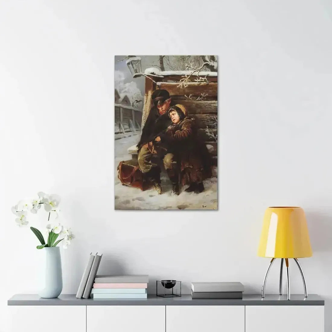 Konstantin Makovsky (1839-1915) The Little Organ-Grinder - Canvas Wall Art - The Sticker Space