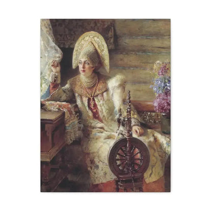 Konstantin Makovsky (1839-1915) Young Lady at the Window - Canvas Wall Art 18″ x 24″ 1.25" - The Sticker Space