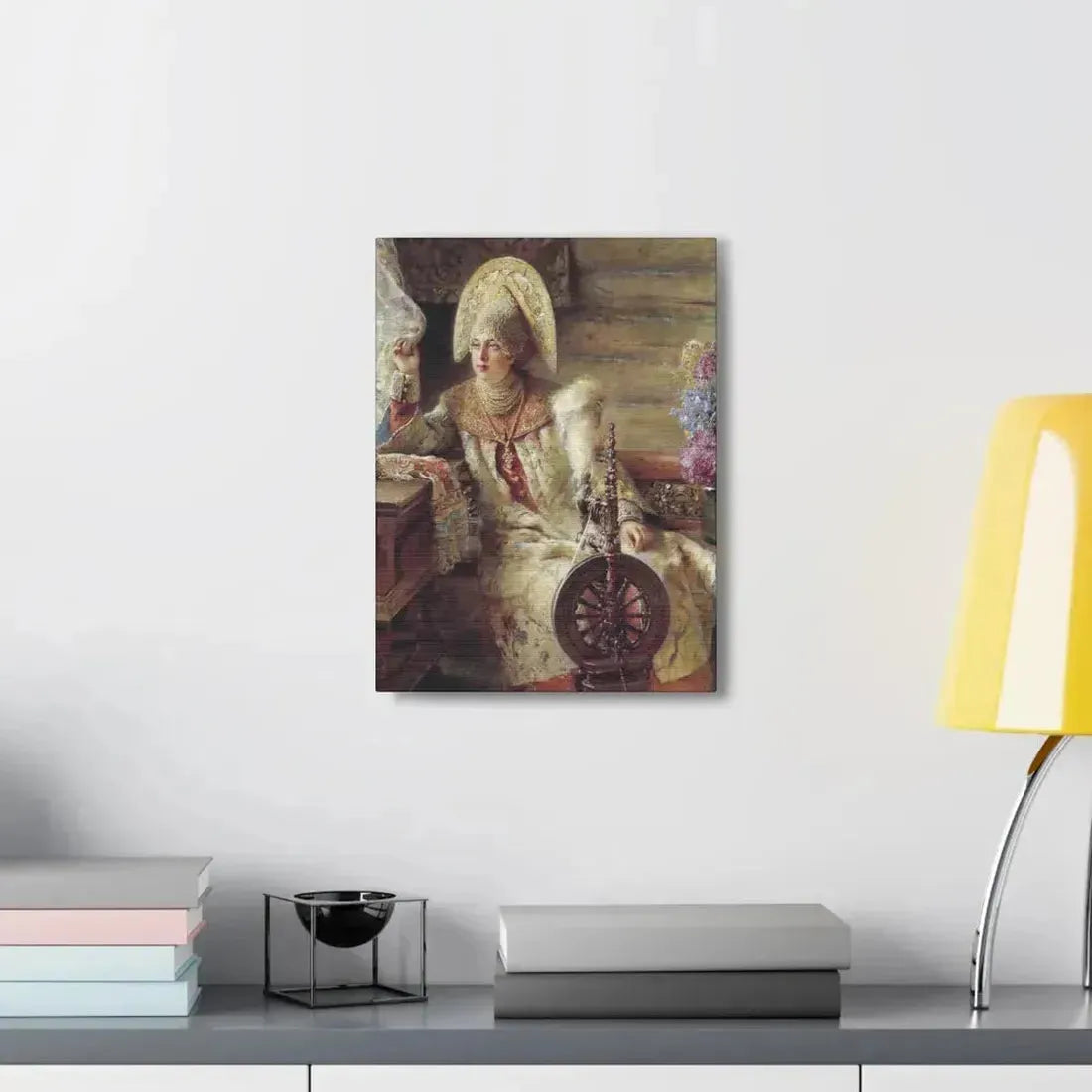 Konstantin Makovsky (1839-1915) Young Lady at the Window - Canvas Wall Art - The Sticker Space