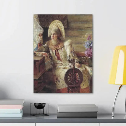 Konstantin Makovsky (1839-1915) Young Lady at the Window - Canvas Wall Art - The Sticker Space