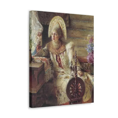 Konstantin Makovsky (1839-1915) Young Lady at the Window - Canvas Wall Art - The Sticker Space