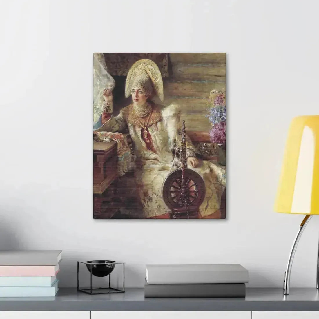 Konstantin Makovsky (1839-1915) Young Lady at the Window - Canvas Wall Art - The Sticker Space