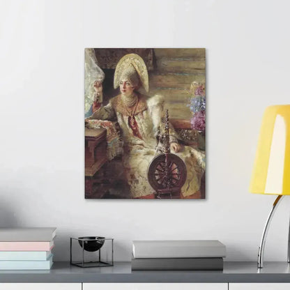 Konstantin Makovsky (1839-1915) Young Lady at the Window - Canvas Wall Art - The Sticker Space