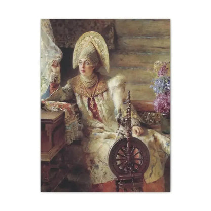 Konstantin Makovsky (1839-1915) Young Lady at the Window - Canvas Wall Art - The Sticker Space