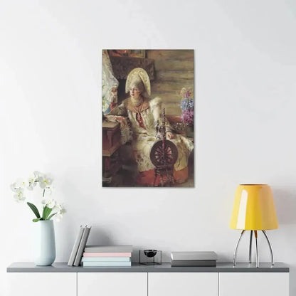 Konstantin Makovsky (1839-1915) Young Lady at the Window - Canvas Wall Art - The Sticker Space