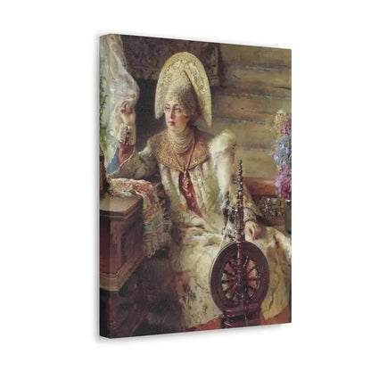 Konstantin Makovsky (1839-1915) Young Lady at the Window - Canvas Wall Art - The Sticker Space