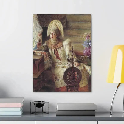 Konstantin Makovsky (1839-1915) Young Lady at the Window - Canvas Wall Art - The Sticker Space