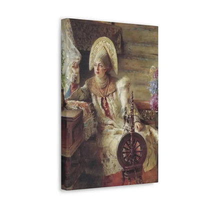 Konstantin Makovsky (1839-1915) Young Lady at the Window - Canvas Wall Art - The Sticker Space