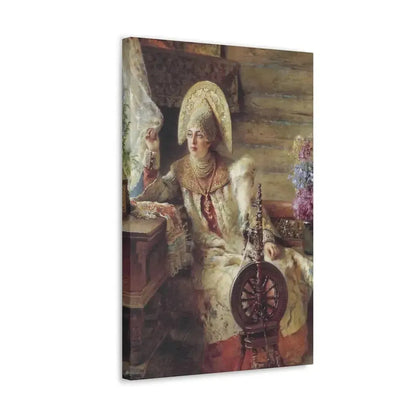 Konstantin Makovsky (1839-1915) Young Lady at the Window - Canvas Wall Art - The Sticker Space