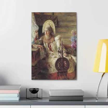 Konstantin Makovsky (1839-1915) Young Lady at the Window - Canvas Wall Art - The Sticker Space