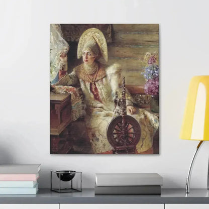 Konstantin Makovsky (1839-1915) Young Lady at the Window - Canvas Wall Art - The Sticker Space