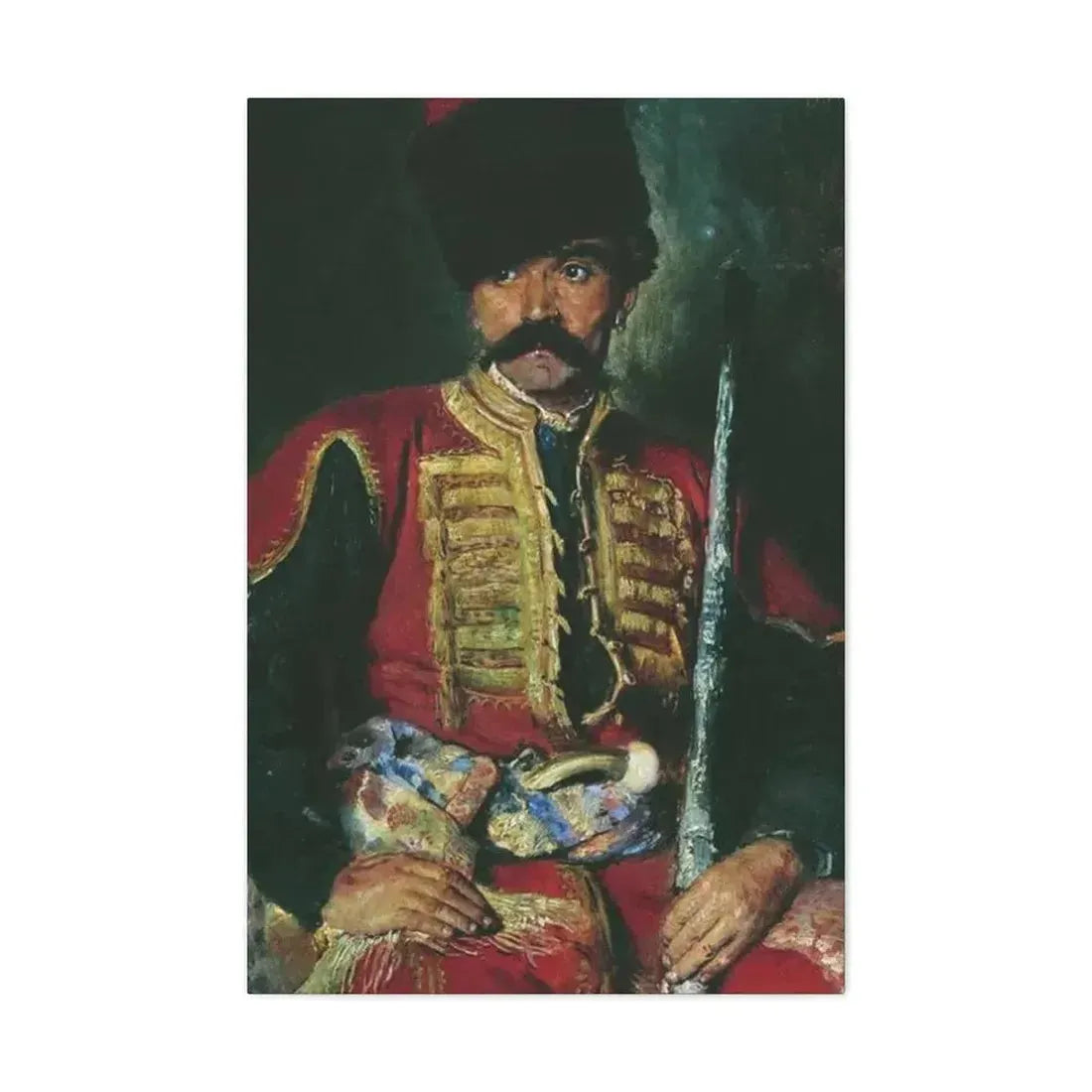 Konstantin Makovsky (1839-1915) Zaporizhzhya Cossack - 1884 - Canvas Wall Art 24″ x 36″ 1.25" - The Sticker Space