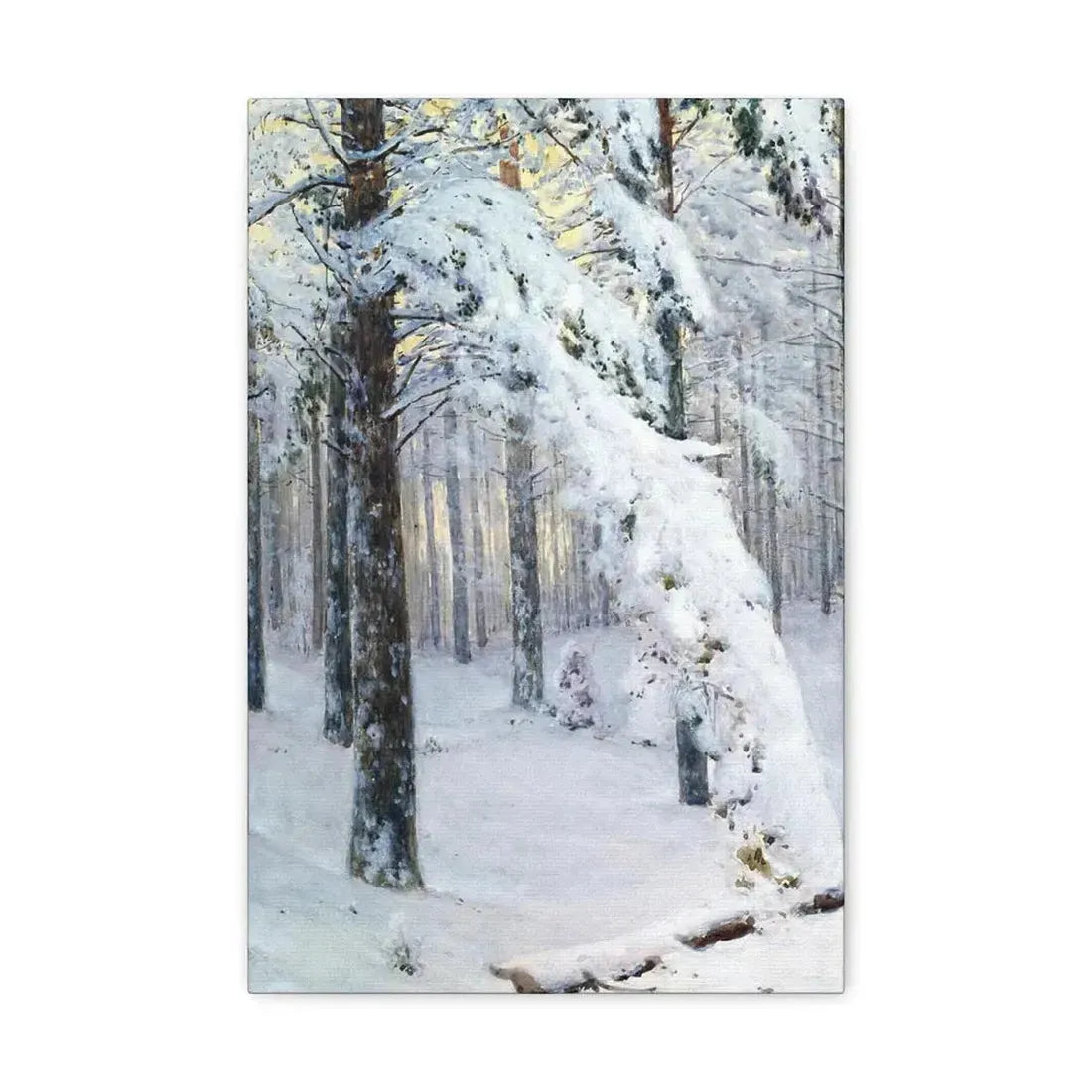 Konstantin Yakovlevich Kryzhitsky (1858-1911) Forest in Winter - Canvas Wall Art 12" x 18" 1.25" - The Sticker Space