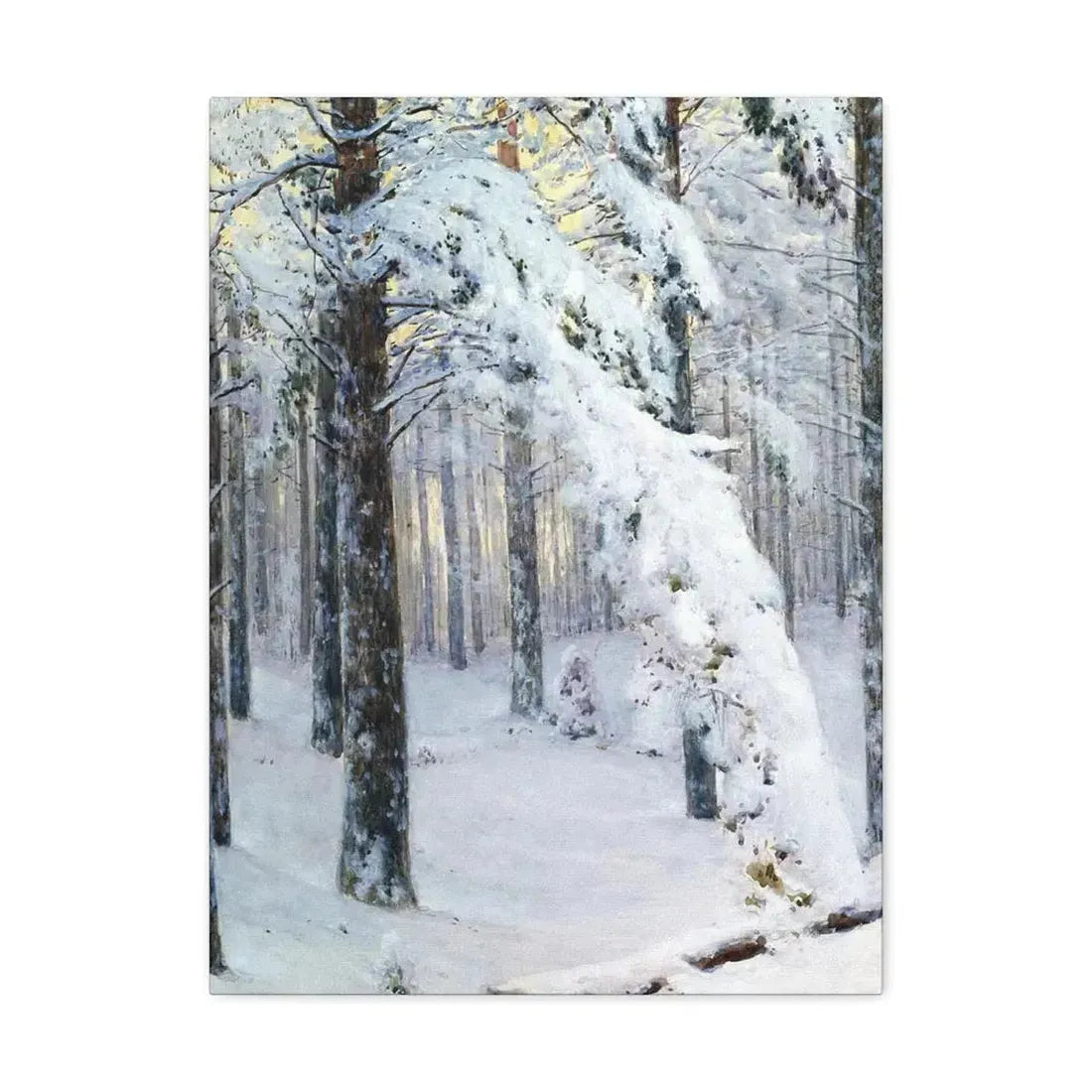 Konstantin Yakovlevich Kryzhitsky (1858-1911) Forest in Winter - Canvas Wall Art 18″ x 24″ 1.25" - The Sticker Space