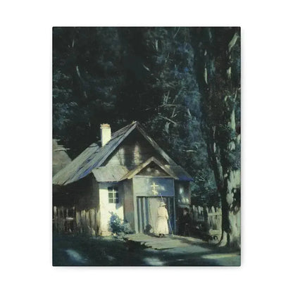 Konstantin Yakovlevich Kryzhitsky (1858-1911) Skeet on a Moonlit Night - Canvas Wall Art 11″ x 14″ 1.25" - The Sticker Space