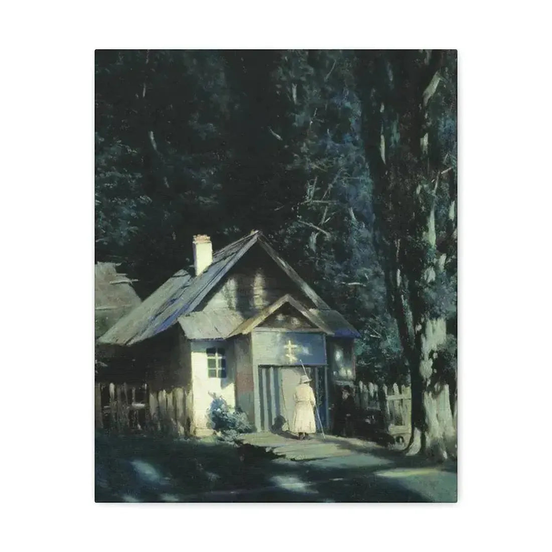 Konstantin Yakovlevich Kryzhitsky (1858-1911) Skeet on a Moonlit Night - Canvas Wall Art 16″ x 20″ 1.25" - The Sticker Space