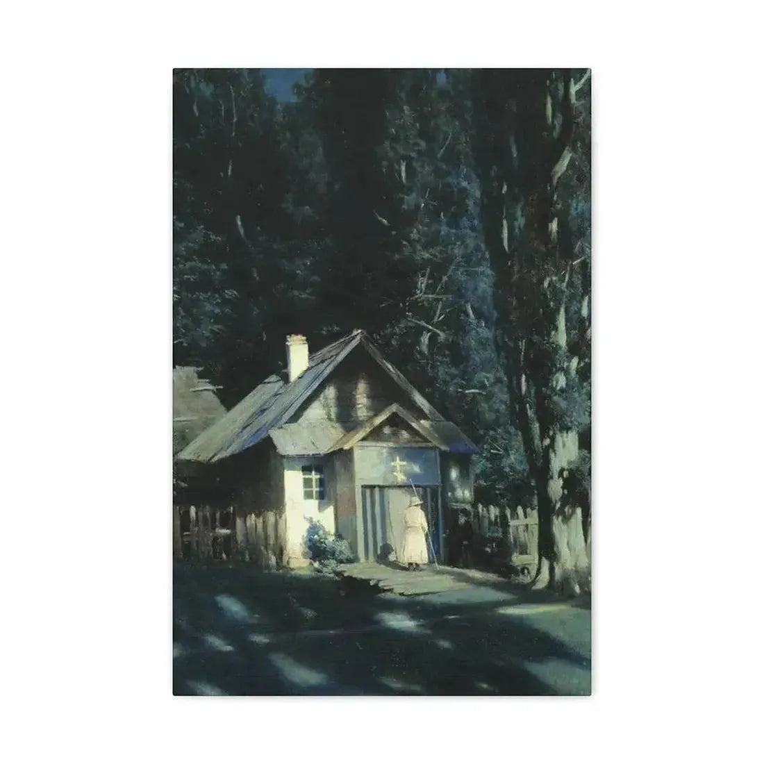 Konstantin Yakovlevich Kryzhitsky (1858-1911) Skeet on a Moonlit Night - Canvas Wall Art 16″ x 24″ 1.25" - The Sticker Space