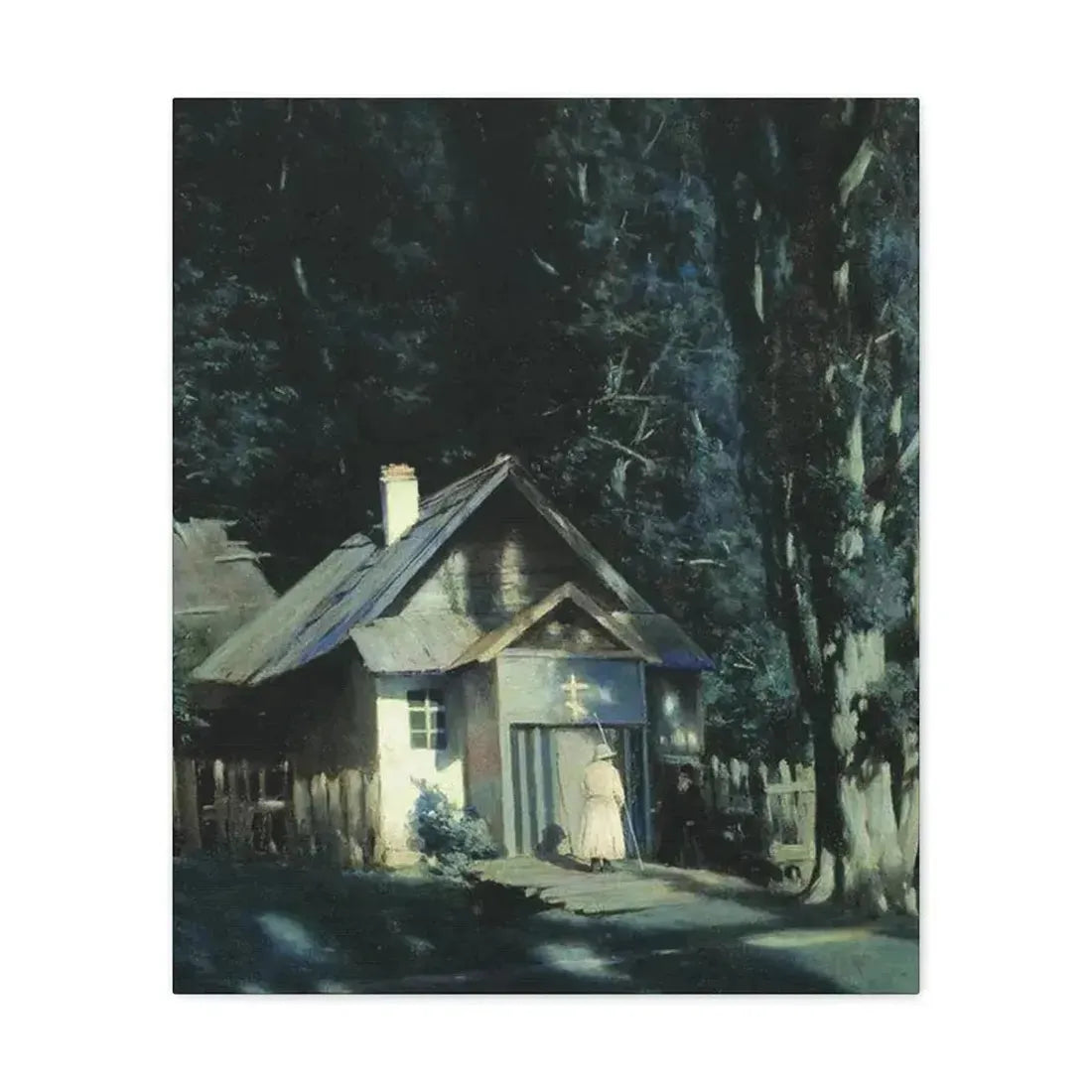 Konstantin Yakovlevich Kryzhitsky (1858-1911) Skeet on a Moonlit Night - Canvas Wall Art 20″ x 24″ 1.25" - The Sticker Space