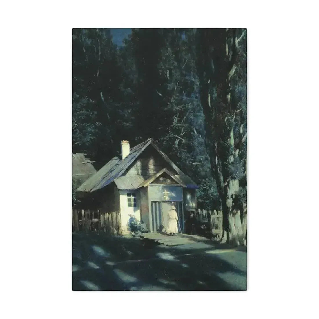 Konstantin Yakovlevich Kryzhitsky (1858-1911) Skeet on a Moonlit Night - Canvas Wall Art 20″ x 30″ 1.25" - The Sticker Space