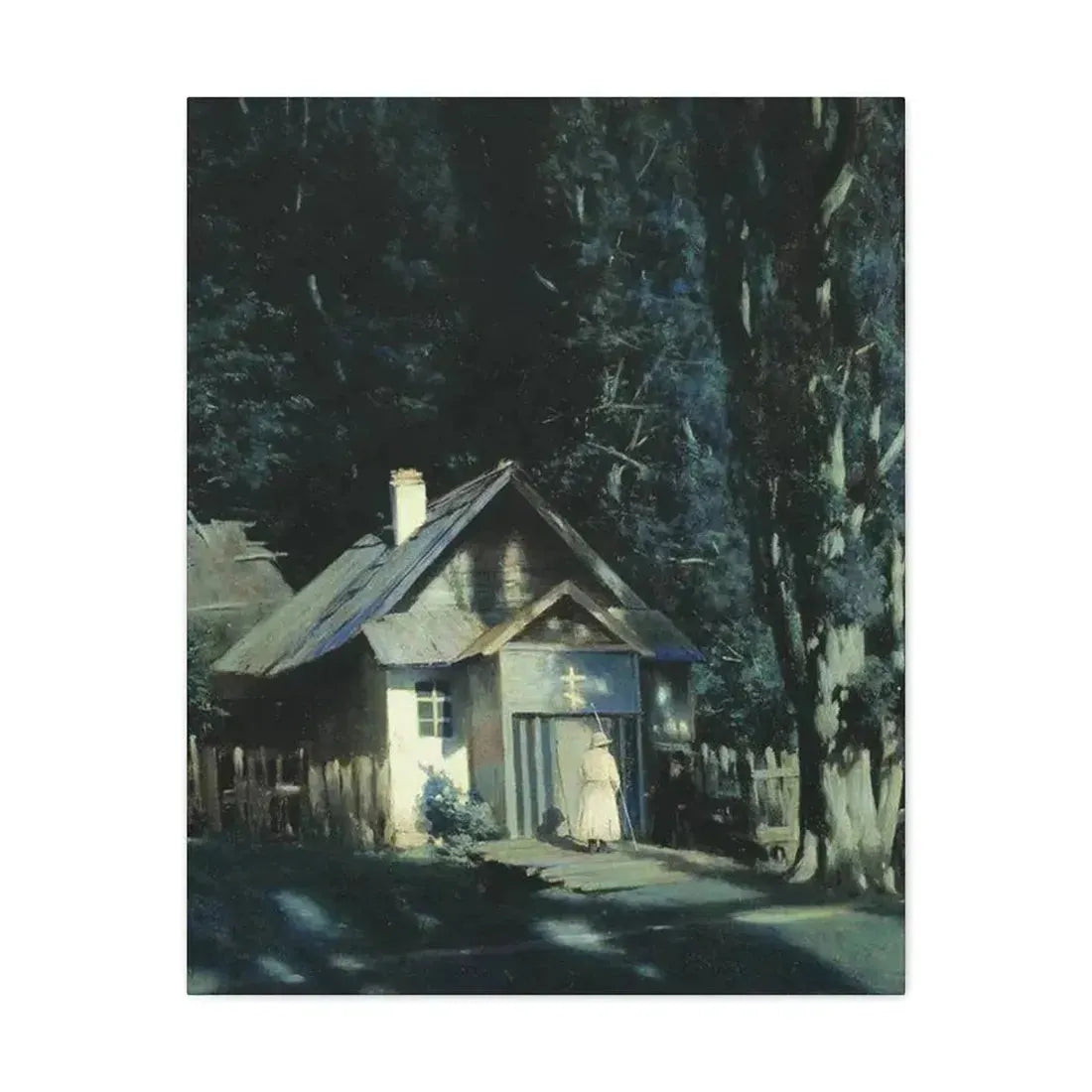 Konstantin Yakovlevich Kryzhitsky (1858-1911) Skeet on a Moonlit Night - Canvas Wall Art 24″ x 30″ 1.25" - The Sticker Space