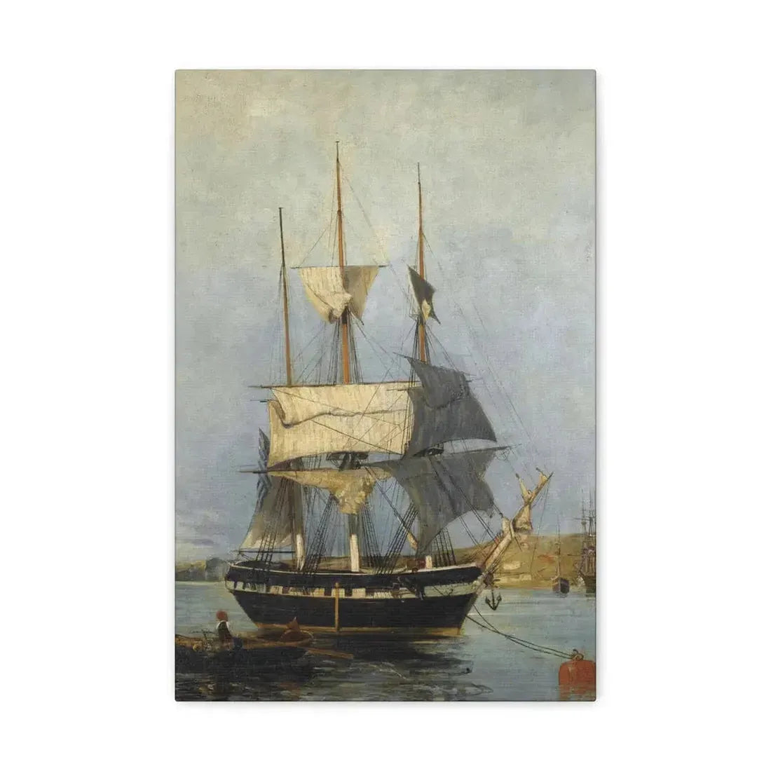 Konstantinos Volanakis (1837-1907) Greek Ship - Canvas Wall Art 12" x 18" 1.25" - The Sticker Space