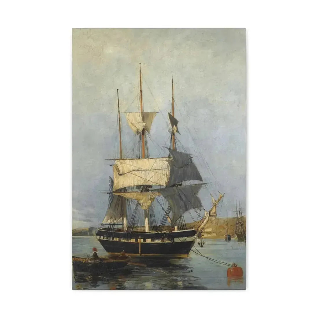 Konstantinos Volanakis (1837-1907) Greek Ship - Canvas Wall Art 16″ x 24″ 1.25" - The Sticker Space