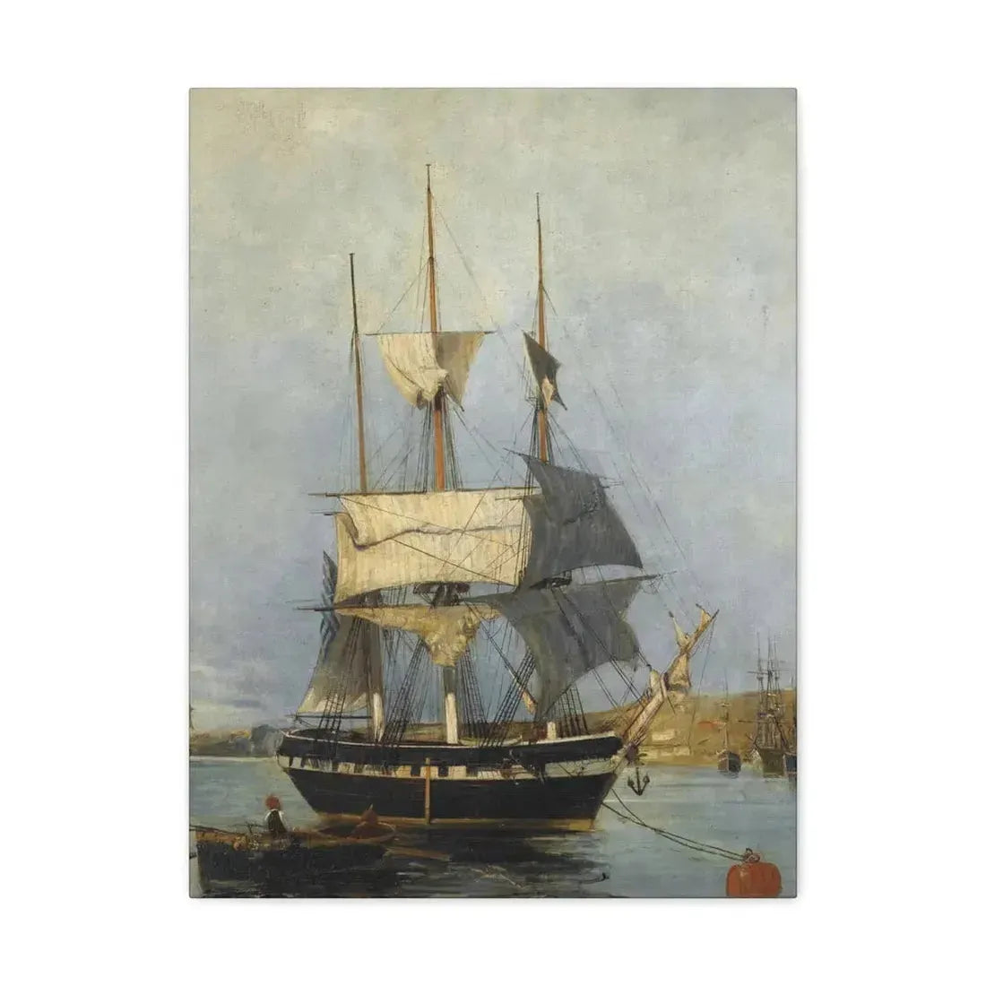 Konstantinos Volanakis (1837-1907) Greek Ship - Canvas Wall Art 18″ x 24″ 1.25" - The Sticker Space
